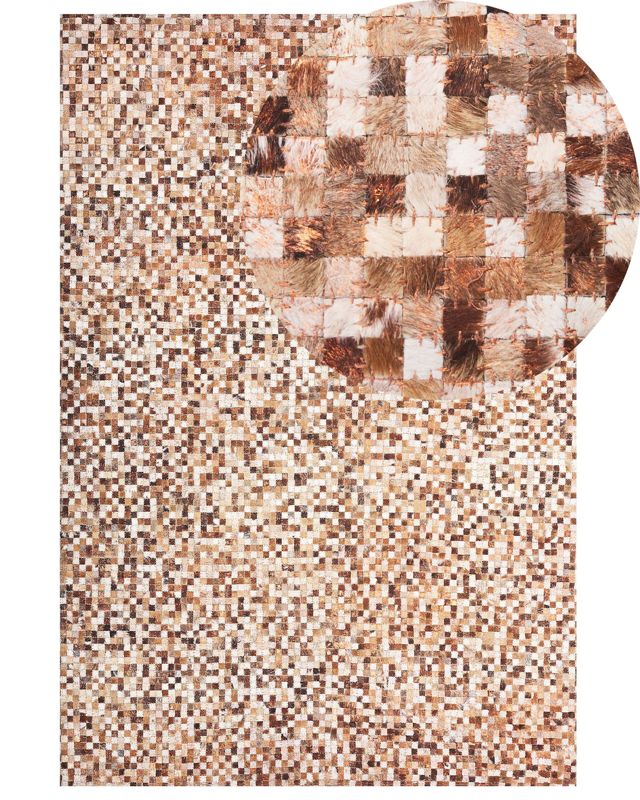 Dywan patchwork skórzany brązowy 160 x 230 cm Torul 1 szt.