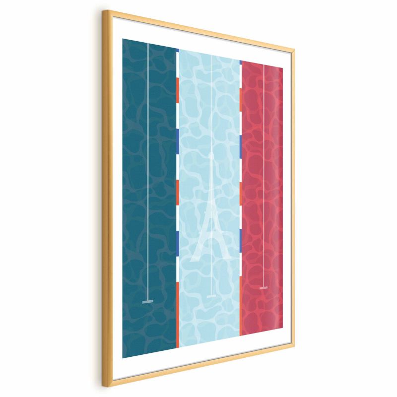 Plakat Artgeist Francuski basen 29,7x42 cm z ramą złotą 1 szt