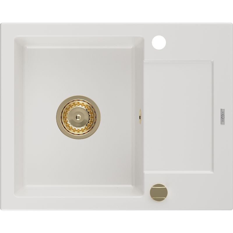 Zlewozmywak wpuszczany Mexen Enzo 1-komorowy biały 576x465 mm 6506571005-20-G 1 szt.