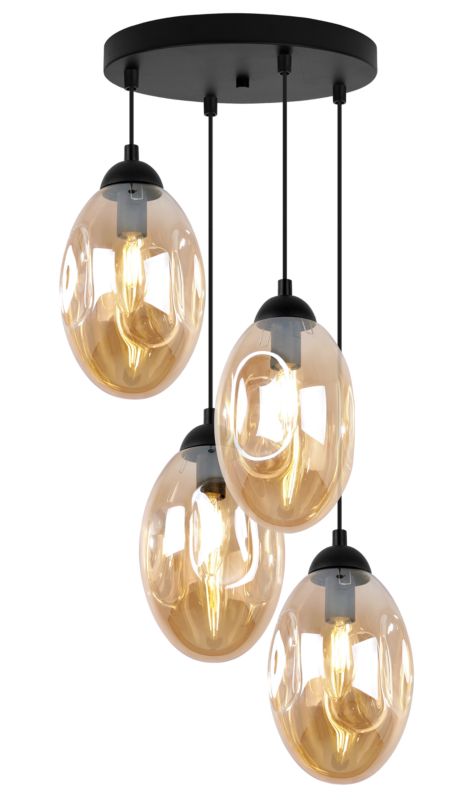 Lampa sufitowa wisząca Light Home LH Vigo 4x E14 60W okrągły miodowy 1szt.