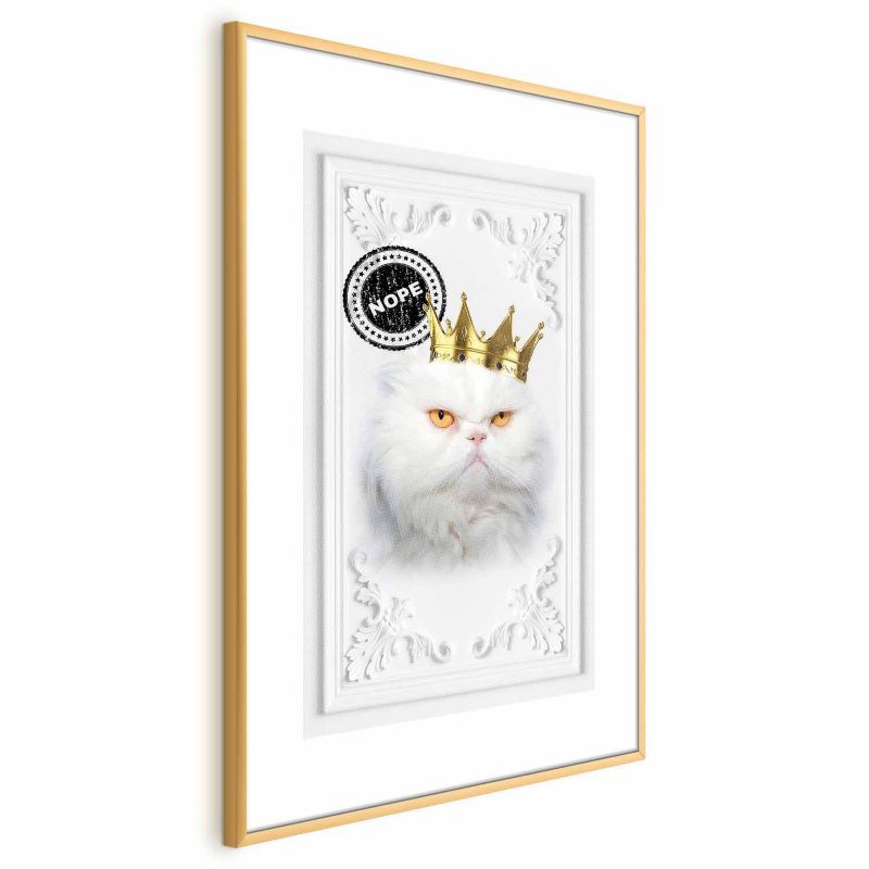 Plakat Artgeist Król kot 21x30 cm z ramą złotą 1 szt