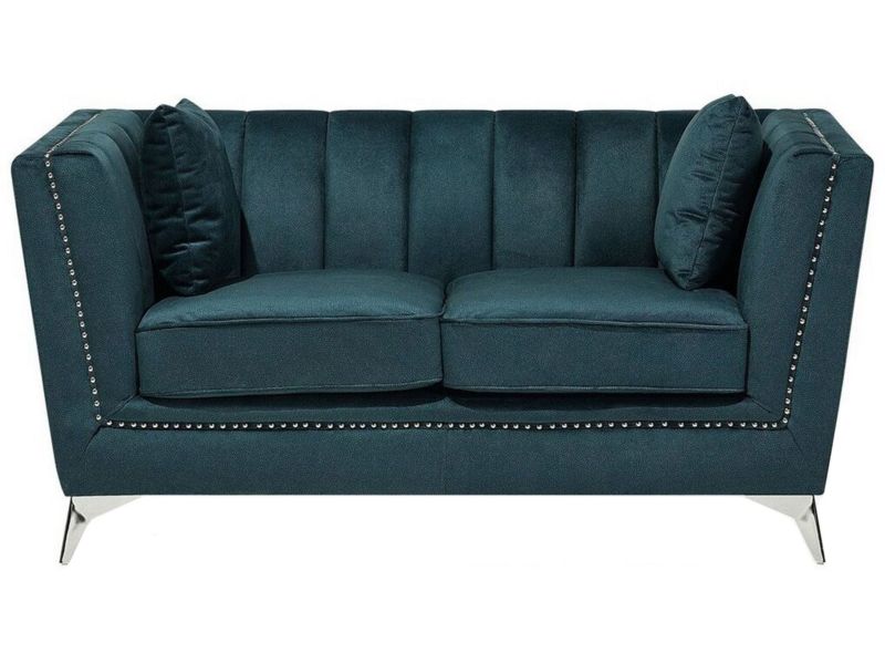 Sofa 2-osobowa welurowa lazurowa Gaula 1 szt.