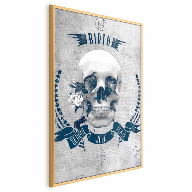 Plakat Artgeist Life Is Brutal 29,7x42 cm z ramą złotą 1 szt