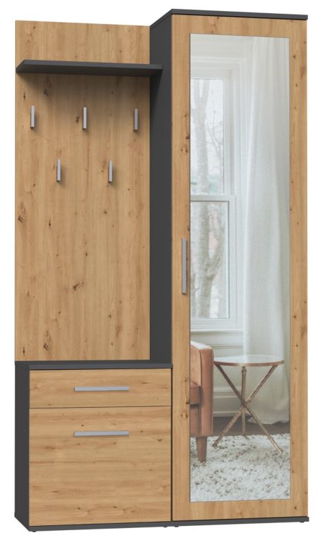 Garderoba Duo Topeshop Antracyt Dąb Artisan 180x50x35 cm 35x100x180 cm 1 szt.