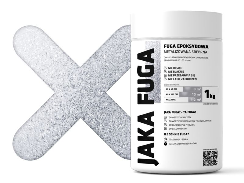 JAKA FUGA epoksydowa metalizowana fuga Srebrna Silver 1kg 1 szt.