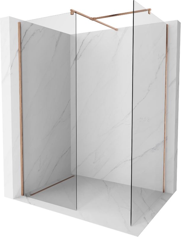 Ścianka prysznicowa walk-in Mexen Kioto transparent miedź szczotkowana 130x80 cm 1 szt.