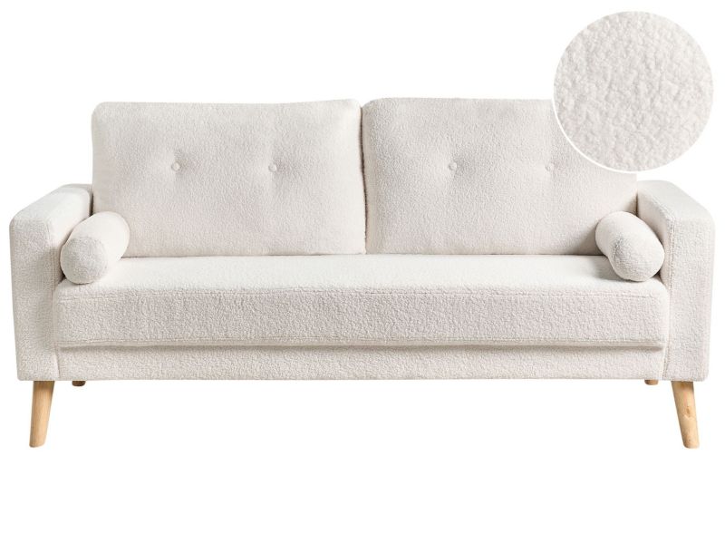 Sofa 2-osobowa teddy złamana biel Kalmar 1 szt.