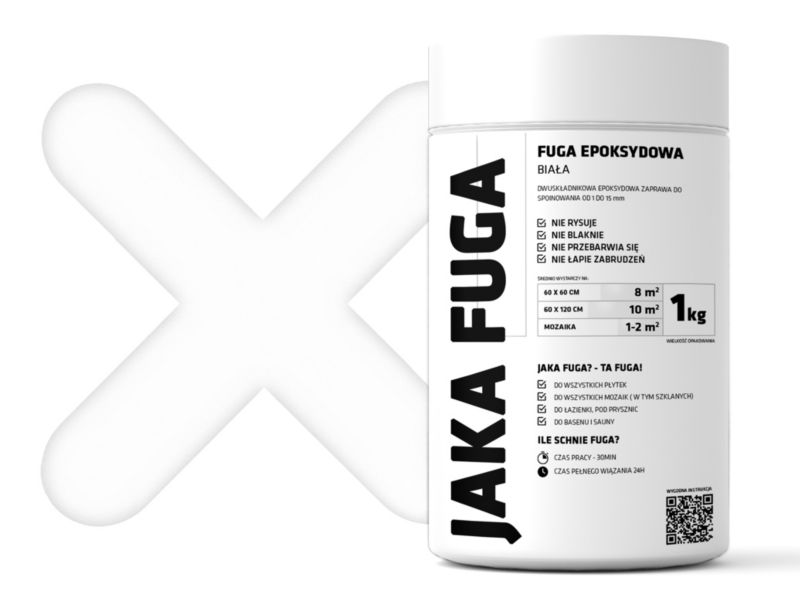 JAKA FUGA epoksydowa fuga Biała do płytek i mozaik 1kg 1 szt.