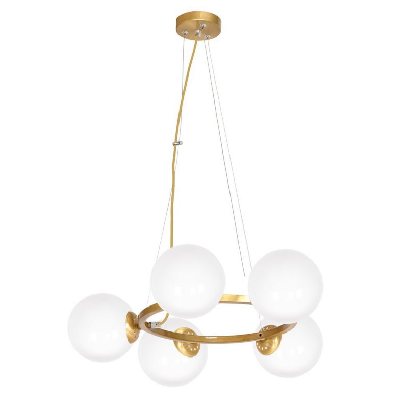 Lampa wisząca Milagro Vienna 5xE14 Złoty Kolor Metal Szkło 1 szt.