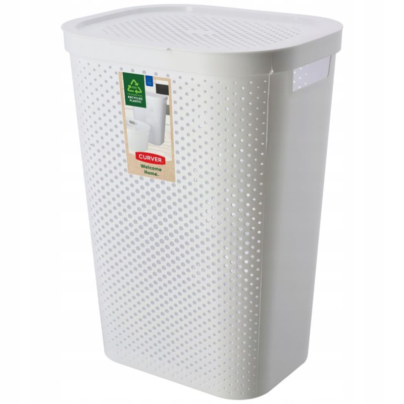 Kosz z pokrywą Curver Infinity 60L biały