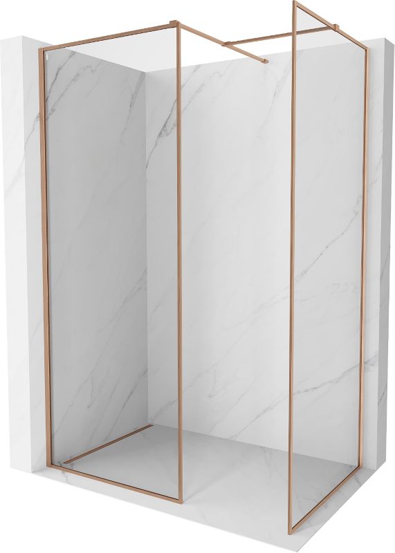 Ścianka prysznicowa walk-in Mexen Kioto-F miedź szczotkowana 130x70 cm 1 szt.