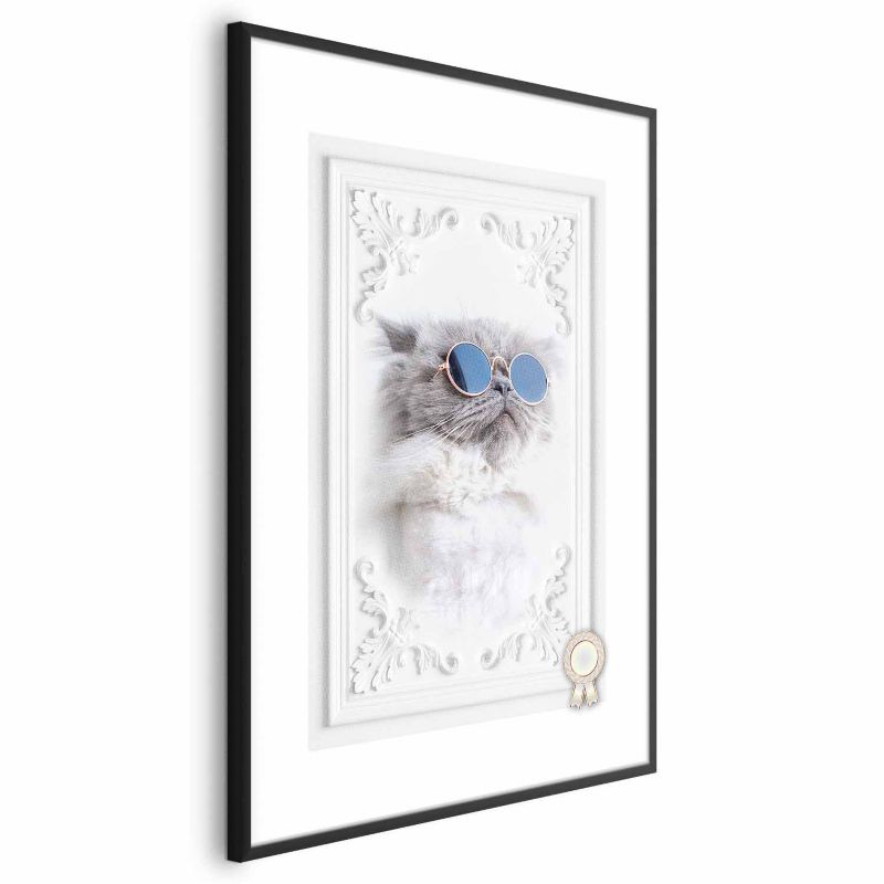 Plakat Artgeist Kot w okularach 21x30 cm z ramą czarną 1 szt
