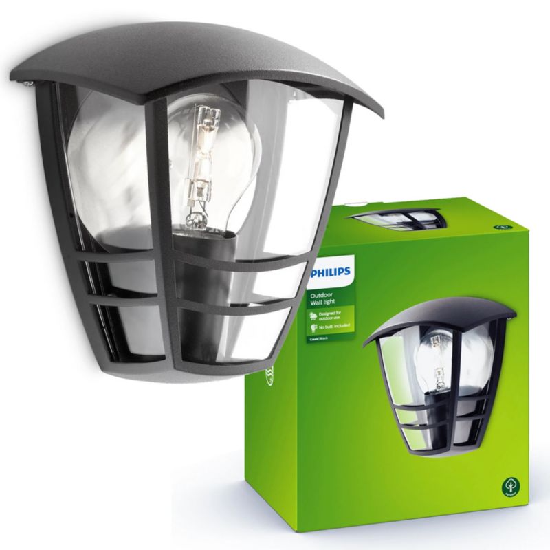 Kinkiet ogrodowy Philips czarny E27 60W IP44 Creek 15387/30/16 1 szt.
