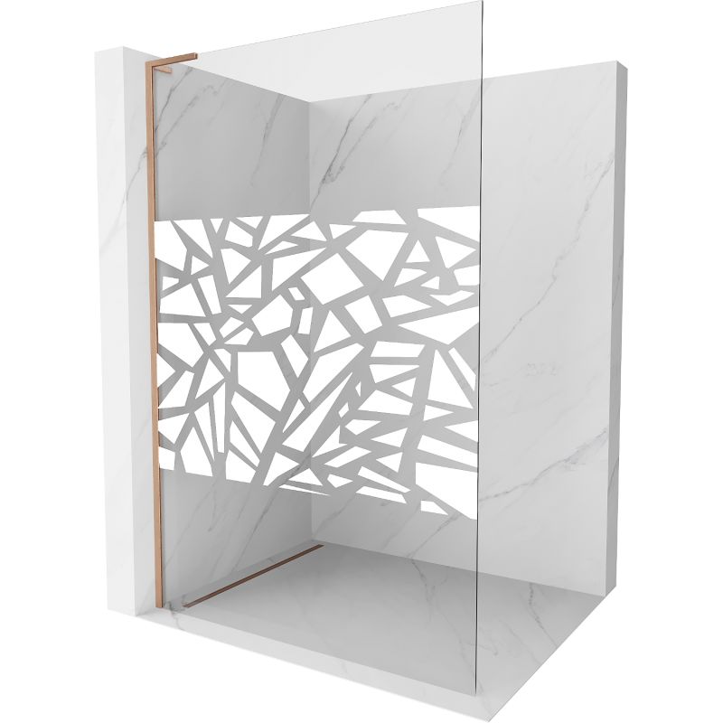 Ścianka prysznicowa walk-in Mexen Kioto L biały wzór 110x200 cm 800-110-103-65-85 1 szt.