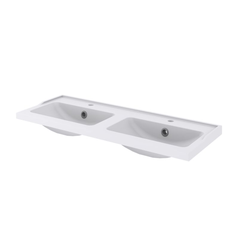Umywalka ceramiczna GoodHome Lana 120 cm z syfonem