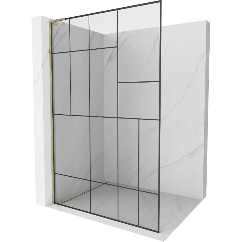 Ścianka prysznicowa Mexen Kioto czarny wzór 70x200 cm 800-070-103-50-78 1 szt.