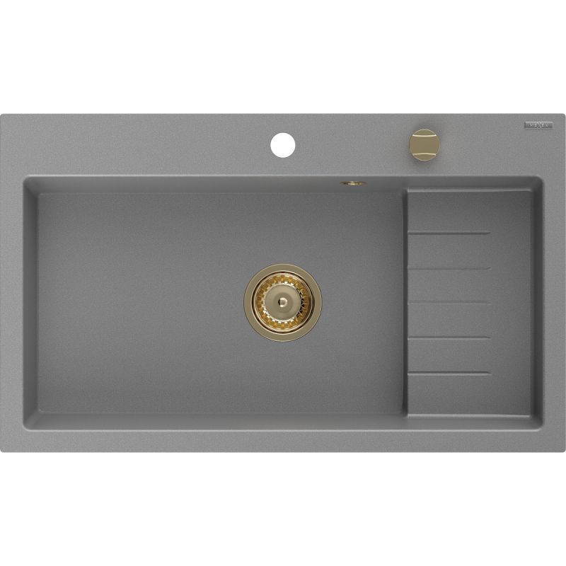 Zlewozmywak wpuszczany Mexen Omar 1-komorowy szary 800x480 mm 6520801005-71-G 1 szt.