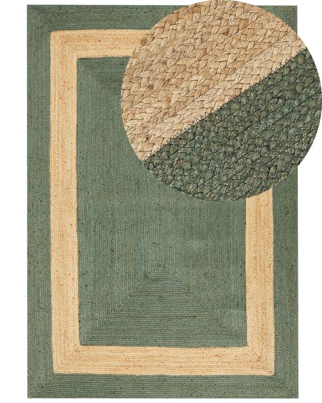 Dywan z juty 160 x 230 cm zielony Karakuyu 1 szt.