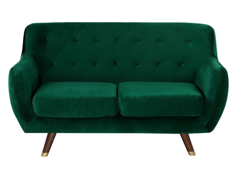 Sofa 2-osobowa welurowa zielona Bodo 1 szt.