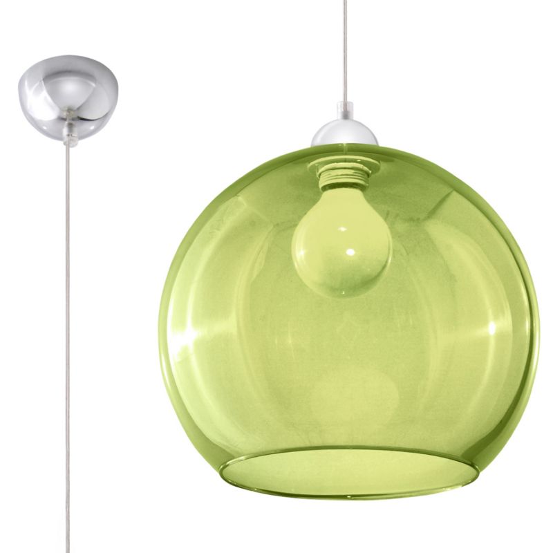 Lampa wisząca Sollux Lighting BALL zielona 1 szt.