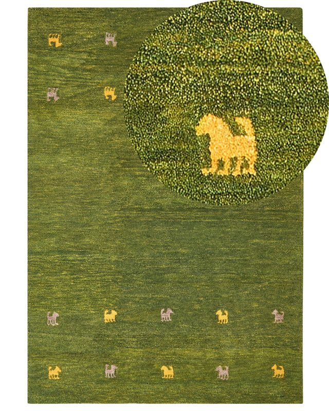 Dywan wełniany gabbeh 160 x 230 cm zielony Yulafi 1 szt.