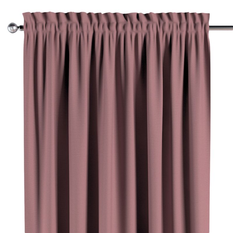 Zasłona na kanale z grzywką Dekoria 130x260 cm Cotton Panama zgaszony róż 1 szt.