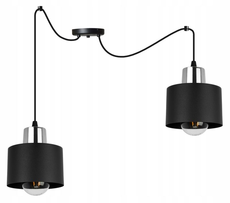 Lampa sufitowe wisząca Light Home LH Spider Panta 2x E27 60W czarny/srebrny 1szt.