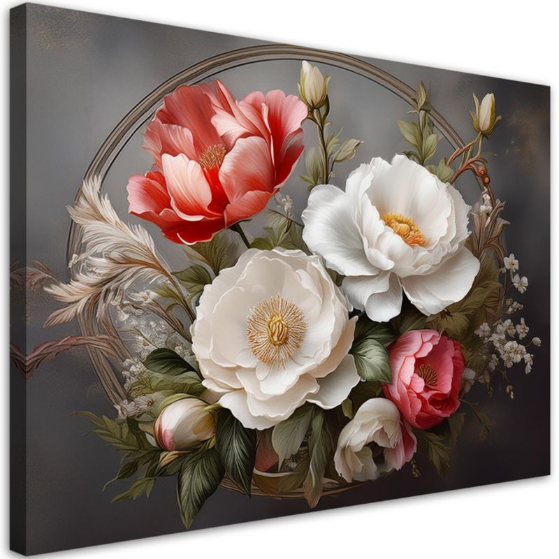 Obraz do salonu sypialni Feeby Kwiaty Shabby Chic 90x60 cm 1szt