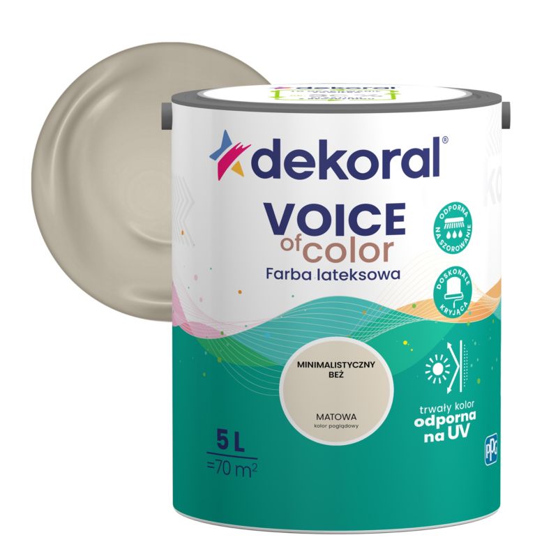 Farba kolorowa Dekoral Voice of Color minimalistyczny beż 5 l