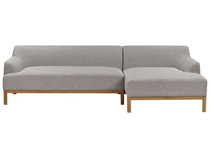 Sofa narożna lewostronna Sosjo Jasnoszary Tkanina Lewostronny 1 szt.