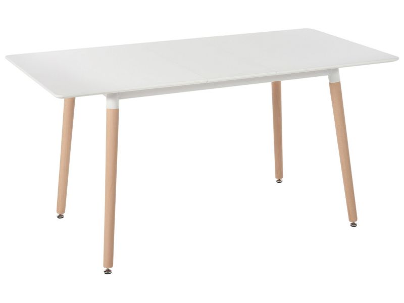 Stół do jadalni Mirabel 80 cm 120/150 cm Biały 1 szt.
