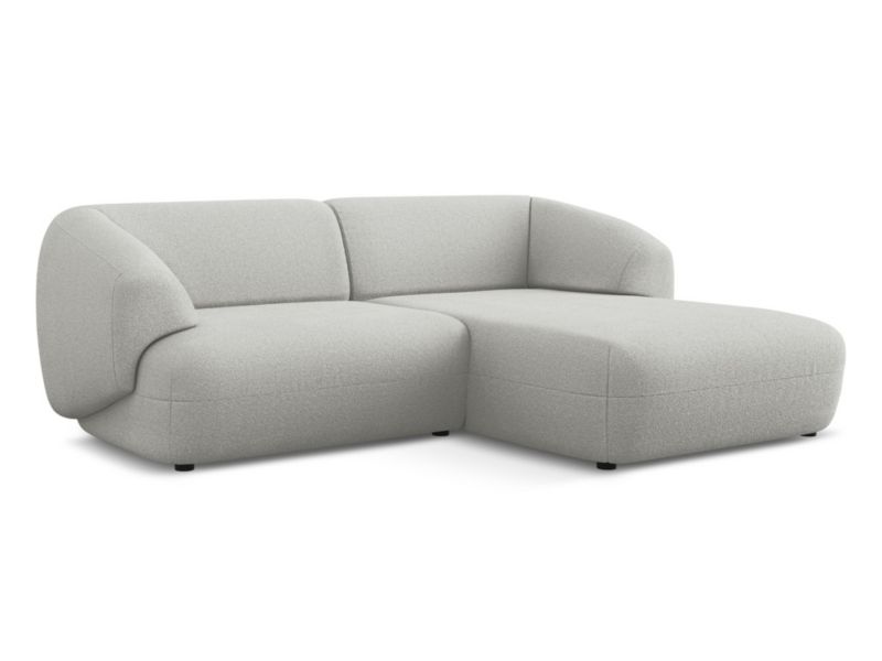 Narożnik prawostronny Makamii Moana z tkaniną boucle 230x98 cm jasny szary 1 szt.