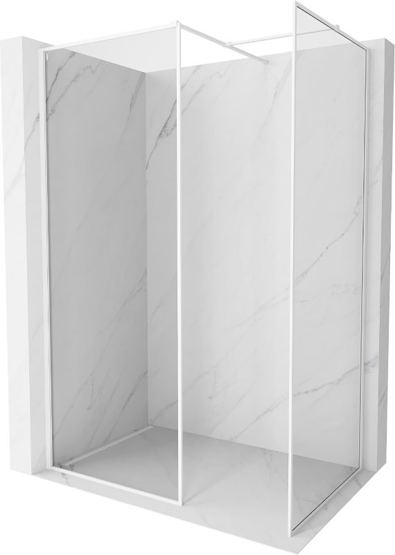Ścianka prysznicowa walk-in Mexen Kioto-F biała 180 x 80 cm 1 szt.