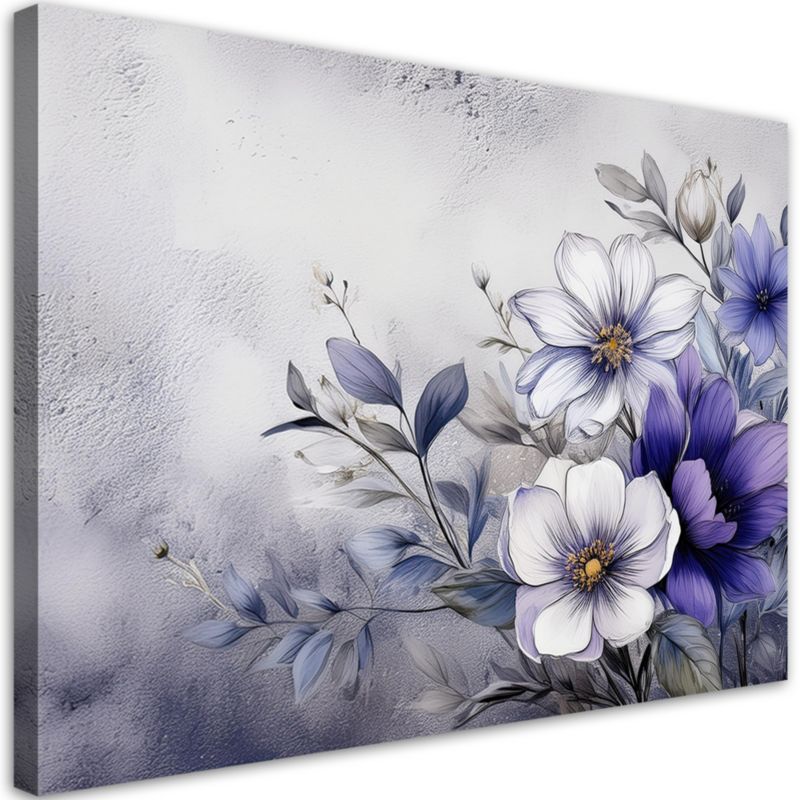 Obraz do salonu sypialni Feeby Kwiaty Natura Fioletowy 100x70 cm 1szt