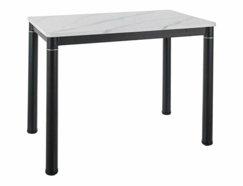 Stół Signal DAMAR 100x60 biały marmur/czarny mat 1 szt
