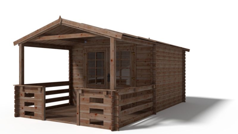 Domek ogrodowy ALTANKA - 3x3 m z tarasem 3x2m - 15 m2 drewniany, impregnowany, 1szt.