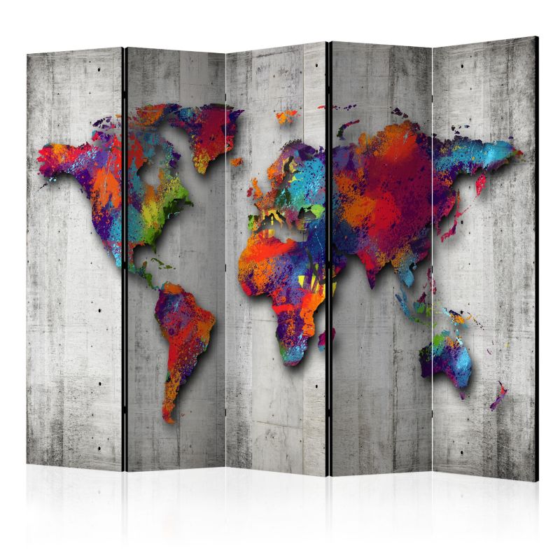 Parawan akustyczny Artgeist Mapy 225x172 cm Mapy 1 szt