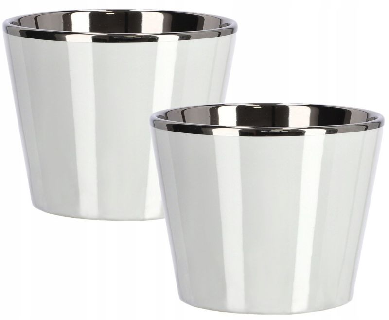 Doniczka ceramiczna KOTARBAU 11 cm biała 2 szt.