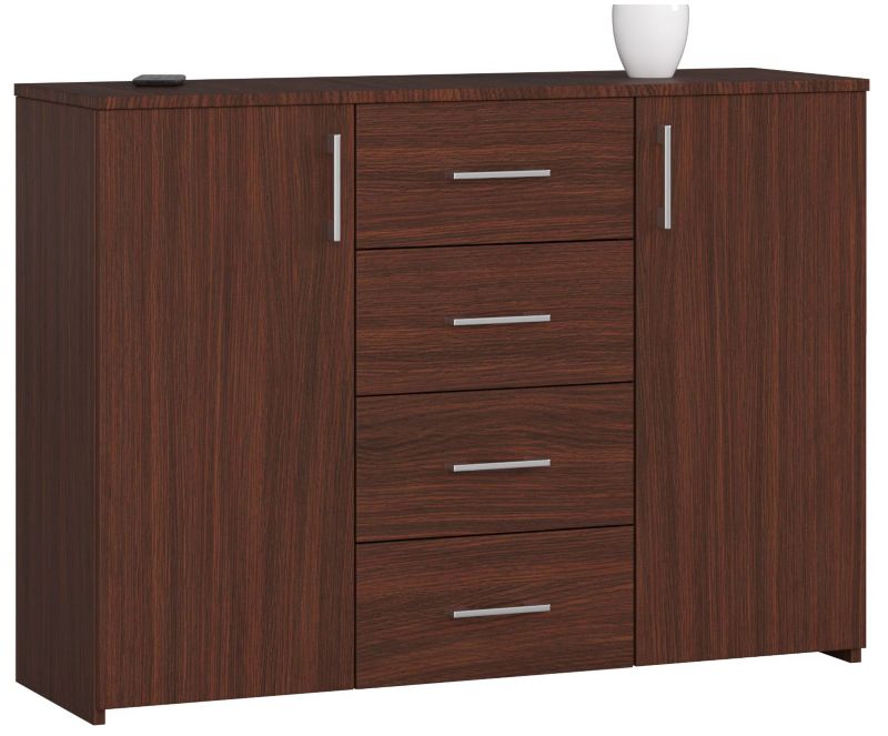 Komoda Akord K45 Wenge 110 cm 2 drzwi 4 szuflady kolor Wenge mat 4 półki 110x35x80 cm 1 szt.