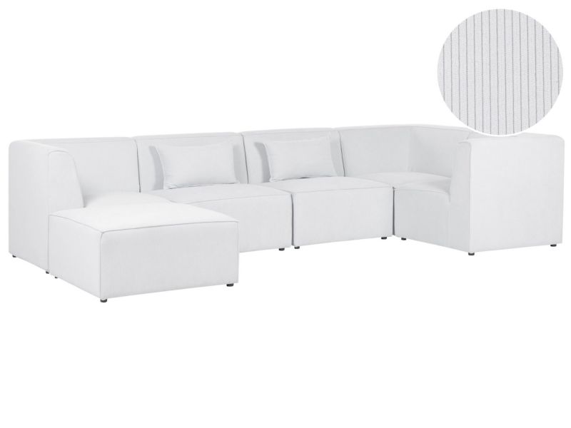 Sofa z ottomaną Lemvig Złamana biel Lewostronny 1 kpl