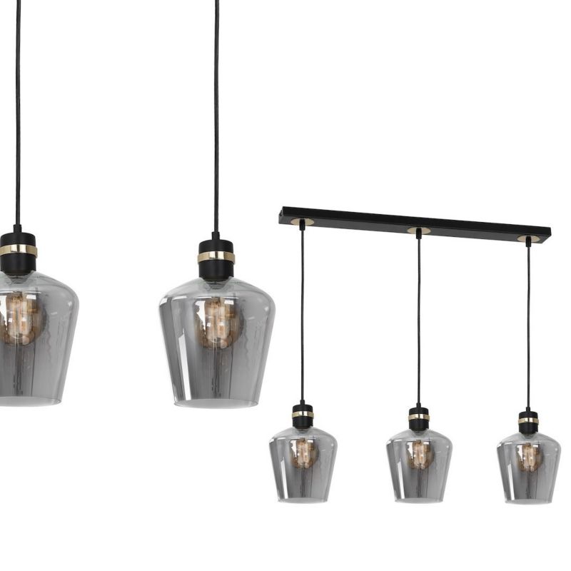 Lampa wisząca Milagro Richmond Black Gold 3xE27 Szklany Klosz 1 szt.