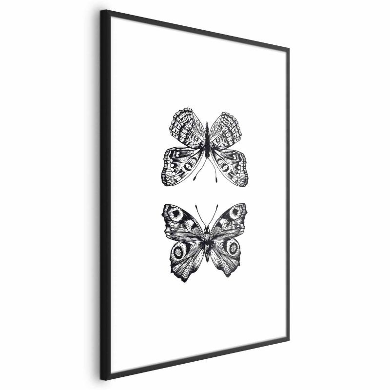 Plakat Artgeist Dwa motyle 29,7x42 cm z ramą czarną 1 szt