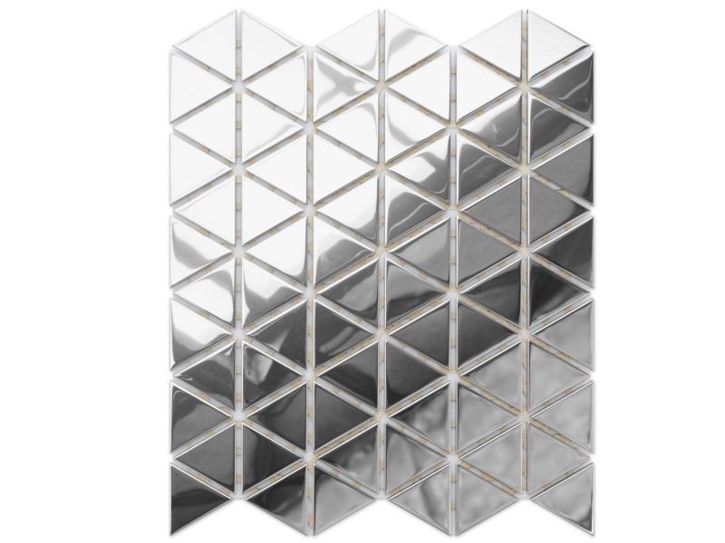 Mozaika szklana Ilcom triangle blanket silver srebrna chrom 26.3 x 30.3 cm 1 szt.