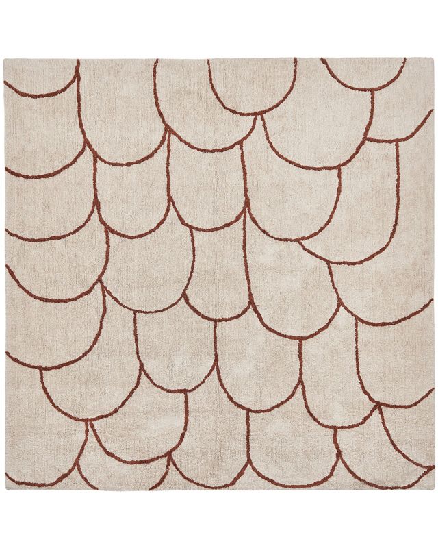 Dywan bawełniany 200 x 200 cm beżowo-brązowy Avdan 1 szt.