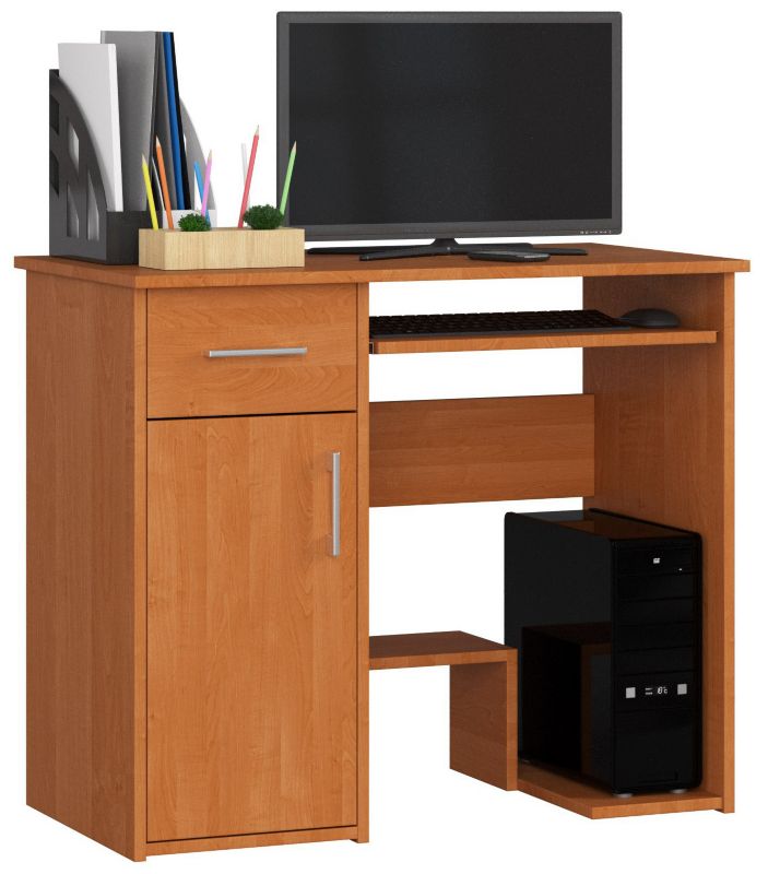Biurko komputerowe Akord Jay Olcha 90 cm 1 drzwi 1 szuflada kolor Olcha mat 3 półki 90x50x74 cm 1 szt.
