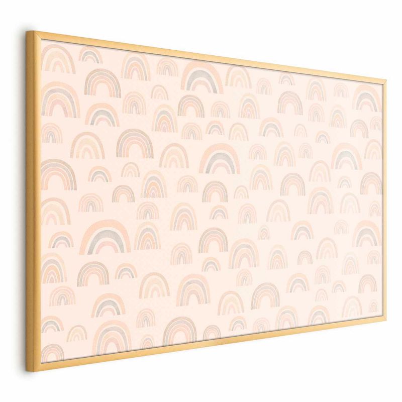 Plakat Artgeist Pastelowe tęcze 42x29,7 cm z ramą złotą 1 szt