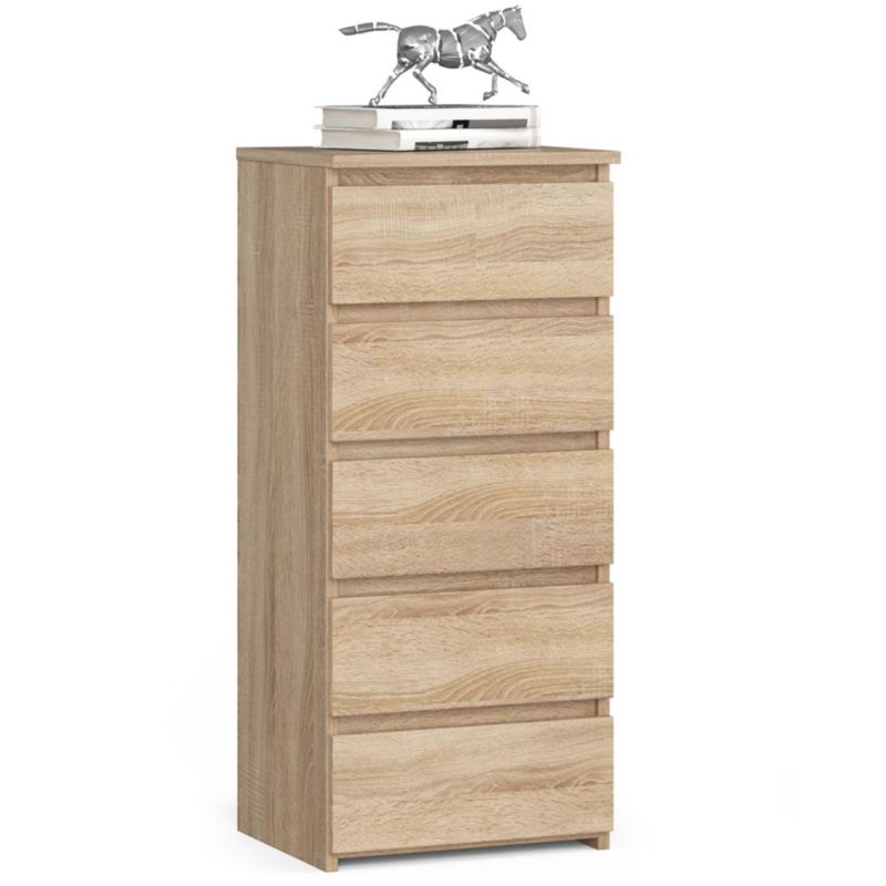 Komoda Akord CL5 Dąb Sonoma 40 cm 5 szuflad kolor Dąb Sonoma mat 40x35x92 cm 1 szt.