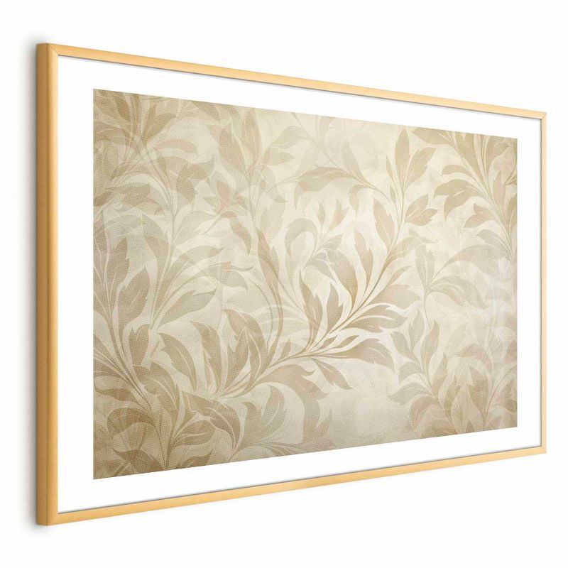 Plakat Artgeist Piaskowe listki 60x40 cm z ramą złotą 1 szt