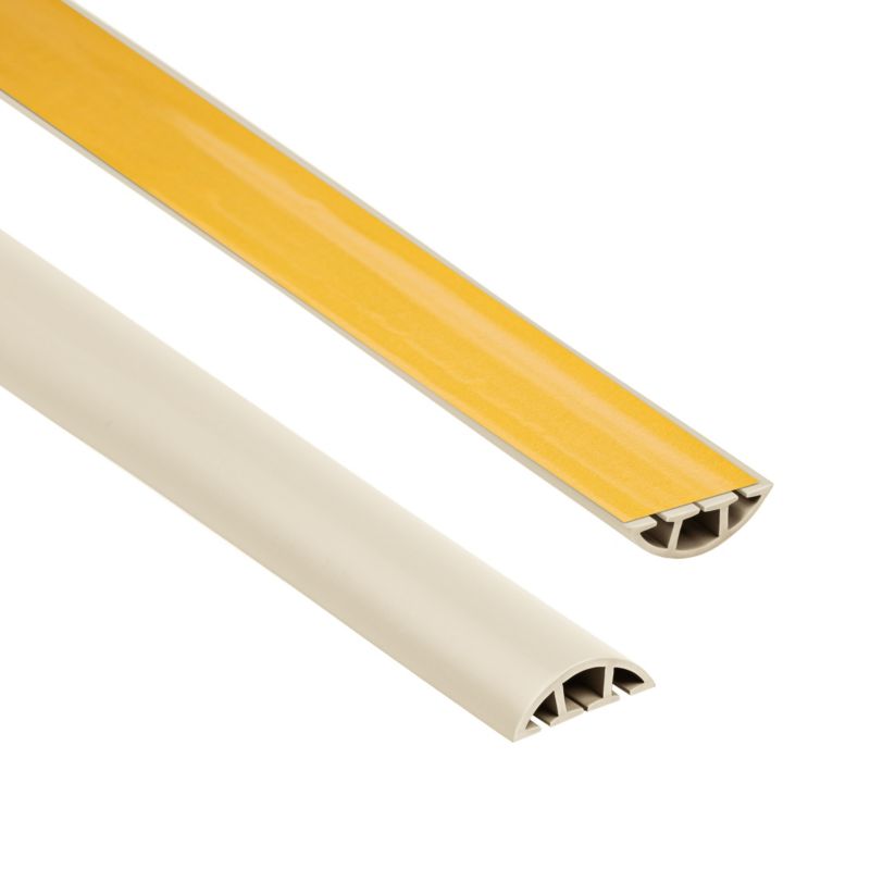 Listwa kablowa maskująca PCV 10x40mm, QUEST, półokrągła, samoprzylepna maskownica kabli, beż, 2m