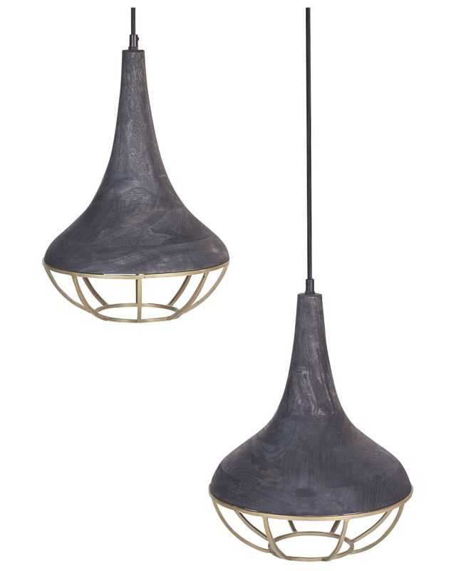 Lampa wisząca Bagmati Drewno Czarny 1 szt.